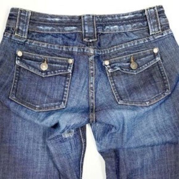Club Monaco Stove Pipe Jeans Thrashed Distressed Groin Pork Chop Pockets Size 30 - Picture 8 of 16